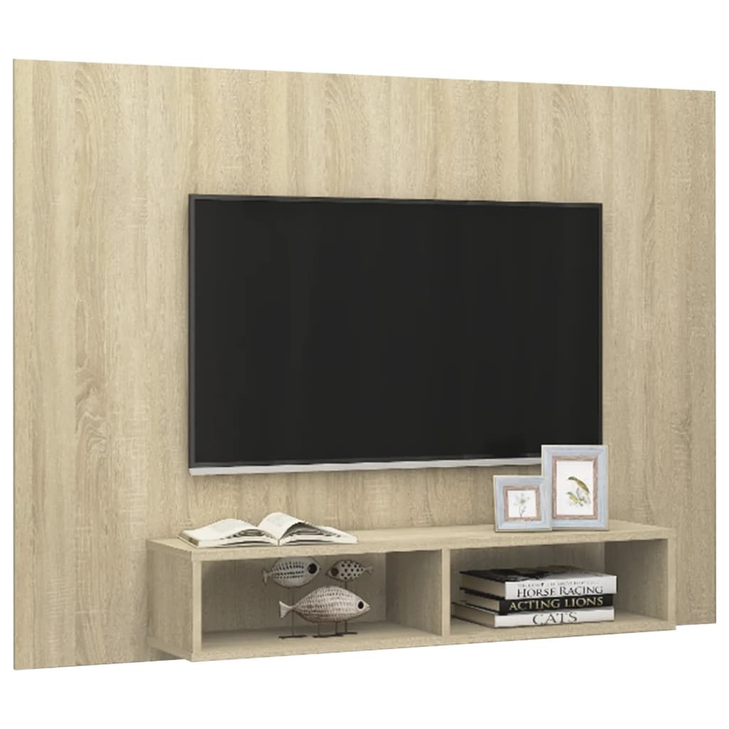 Tv-wandmeubel 135x23,5x90 cm spaanplaat sonoma eikenkleurig