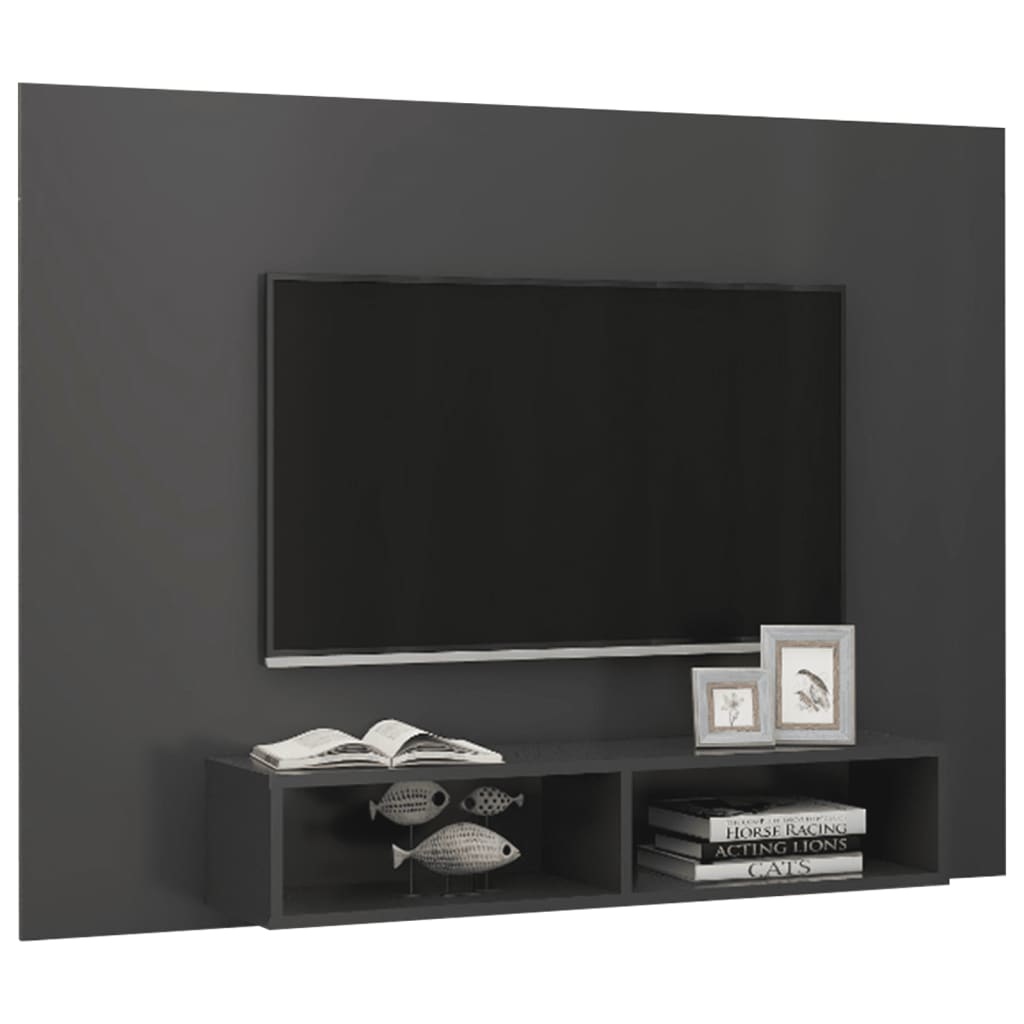 Tv-wandmeubel 135x23,5x90 cm spaanplaat grijs