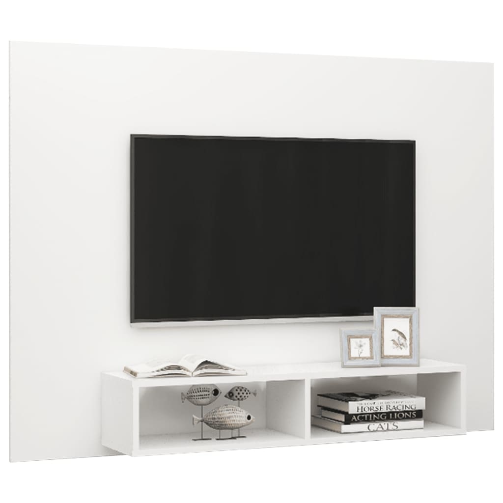 Tv-wandmeubel 135x23,5x90 cm spaanplaat wit