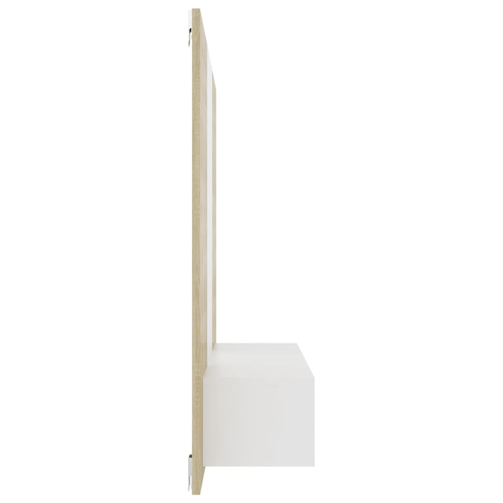 Tv-wandmeubel 120x23,5x90 cm spaanplaat wit sonoma eikenkleurig