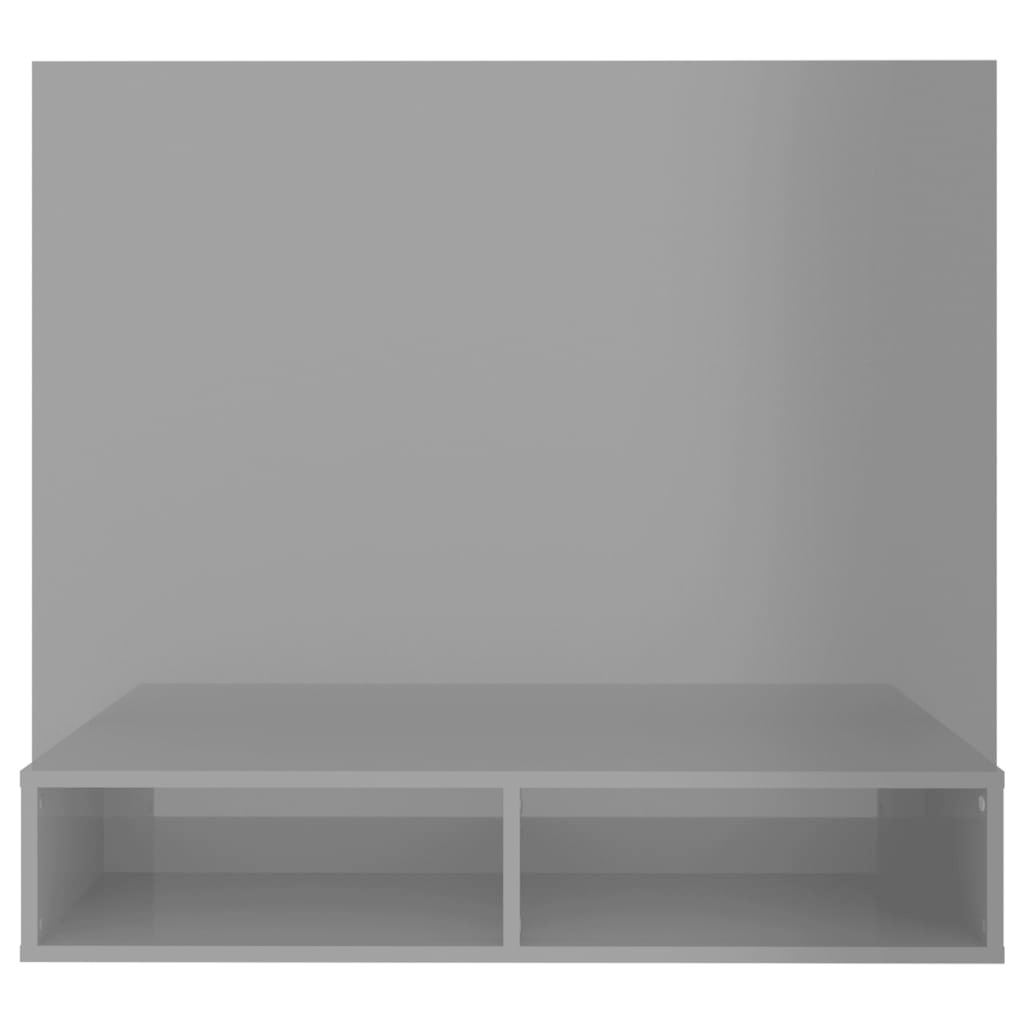 Tv-wandmeubel 102x23,5x90 cm spaanplaat hoogglans grijs