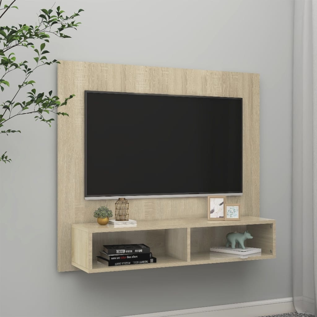 Tv-wandmeubel 102x23,5x90 cm spaanplaat sonoma eikenkleurig