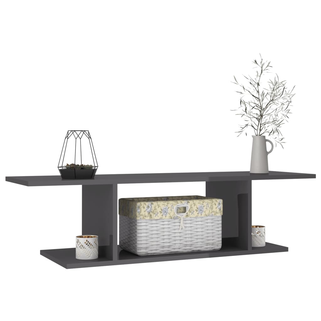 Tv-wandmeubel 103x30x26,5 cm hoogglans grijs