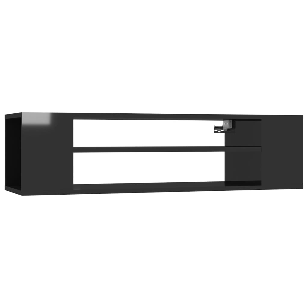Tv-hangmeubel 100x30x26,5 cm spaanplaat hoogglans zwart