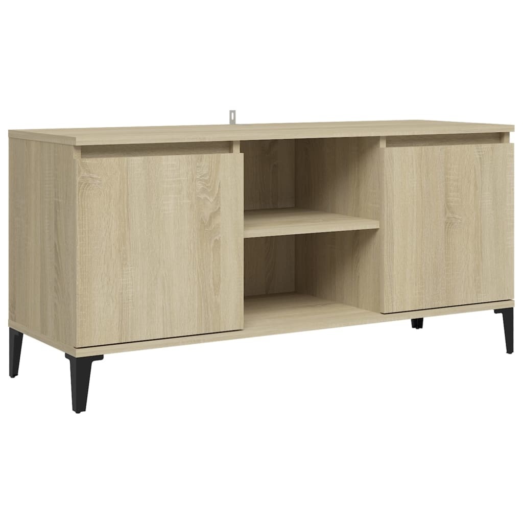 Tv-meubel met metalen poten 103,5x35x50 cm sonoma eikenkleurig