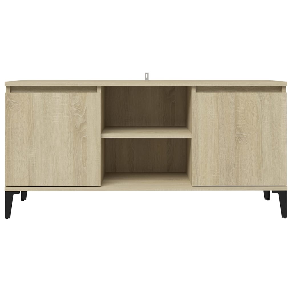 Tv-meubel met metalen poten 103,5x35x50 cm sonoma eikenkleurig