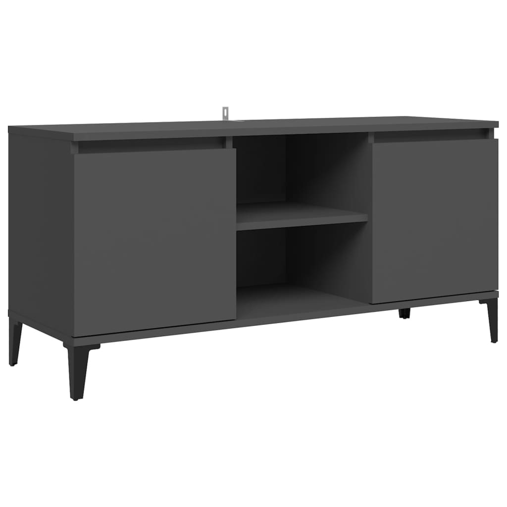 Tv-meubel met metalen poten 103,5x35x50 cm grijs