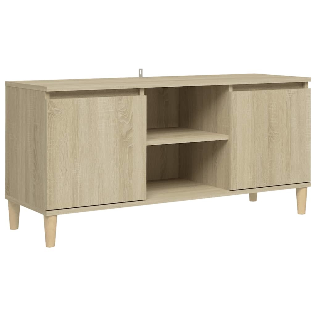 Tv-meubel met houten poten 103,5x35x50 cm sonoma eikenkleurig