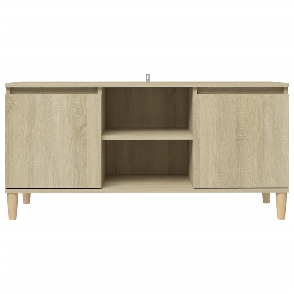 Tv-meubel met houten poten 103,5x35x50 cm sonoma eikenkleurig
