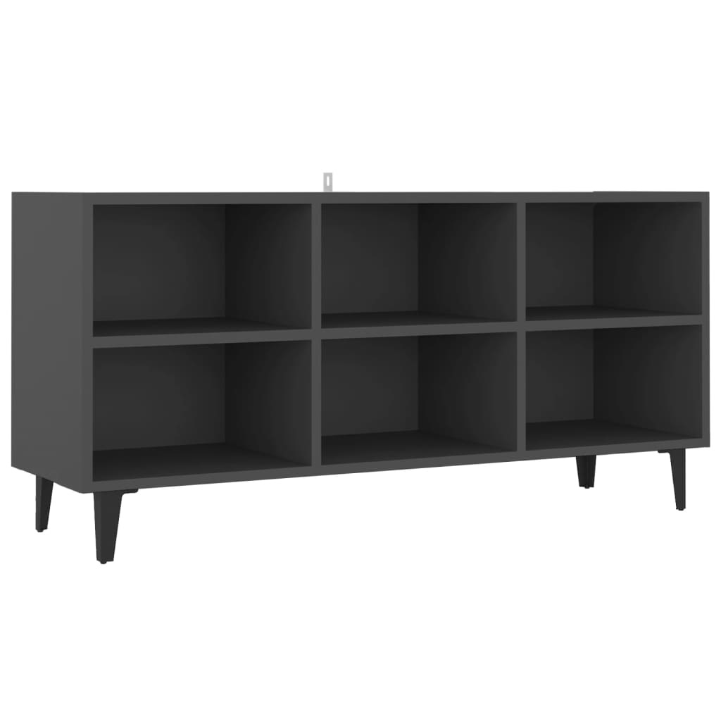 Tv-meubel met metalen poten 103,5x30x50 cm grijs