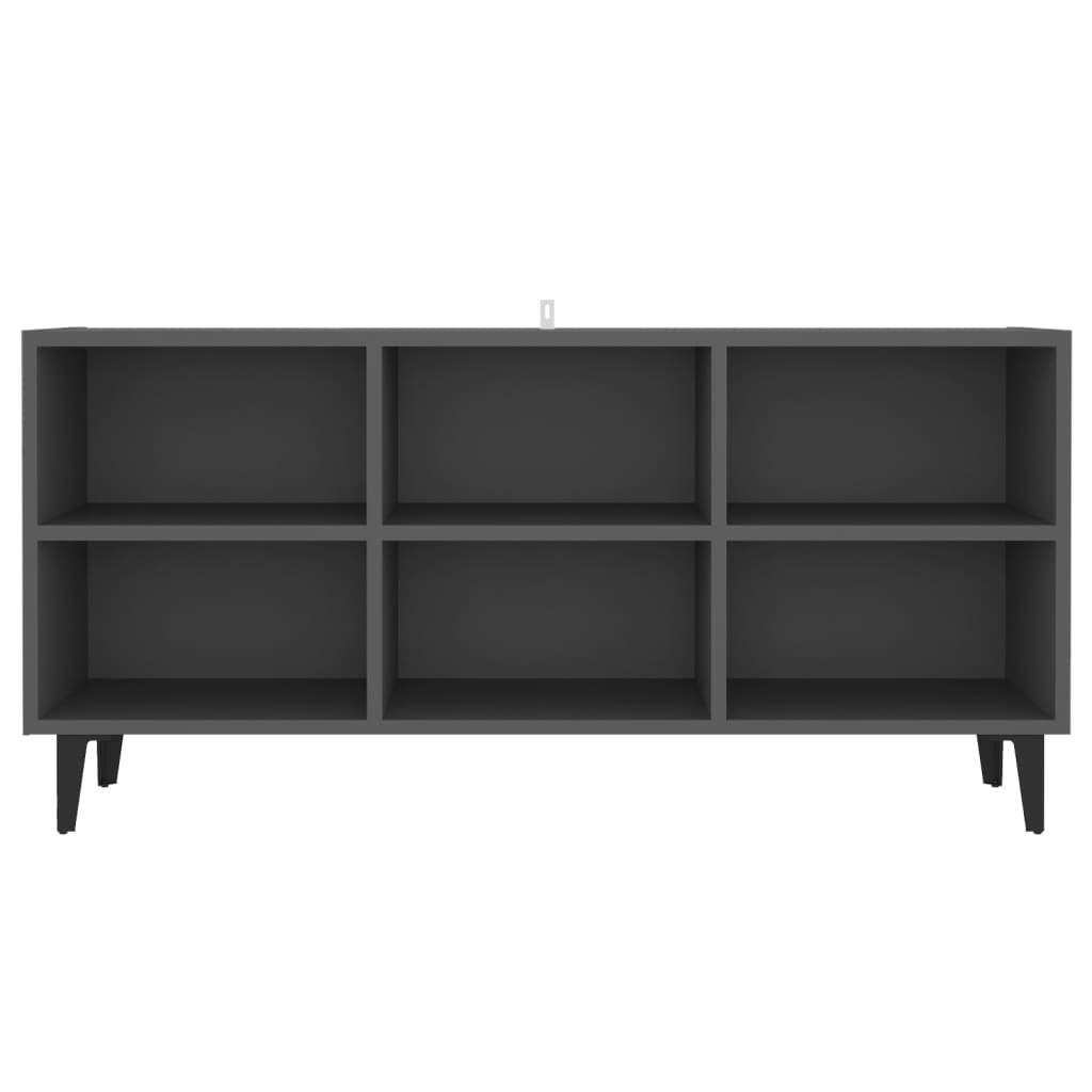 Tv-meubel met metalen poten 103,5x30x50 cm grijs