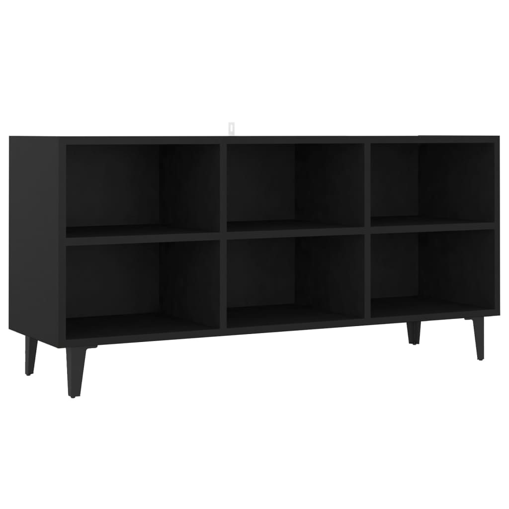 Tv-meubel met metalen poten 103,5x30x50 cm zwart