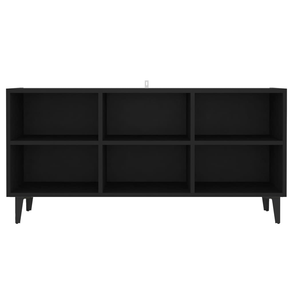 Tv-meubel met metalen poten 103,5x30x50 cm zwart