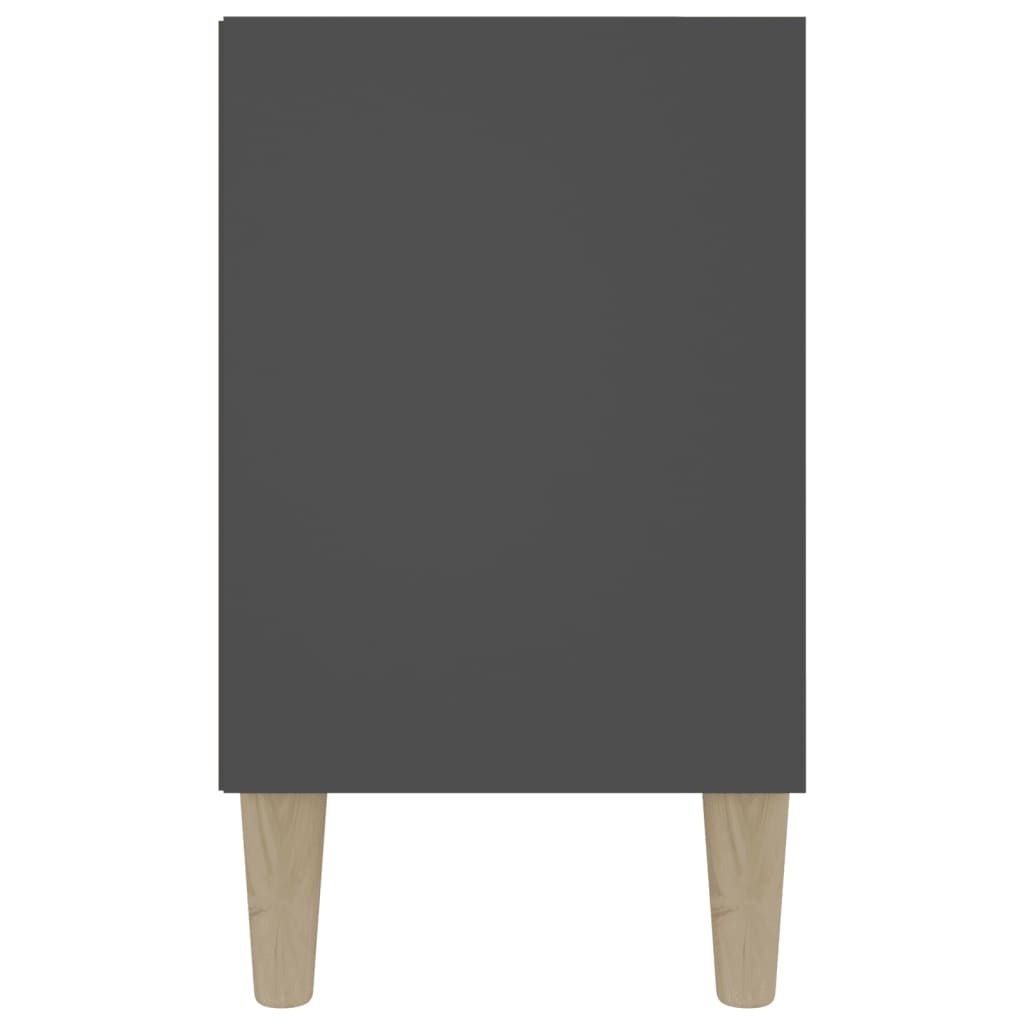 Tv-meubel met massief houten poten 103,5x30x50 cm grijs