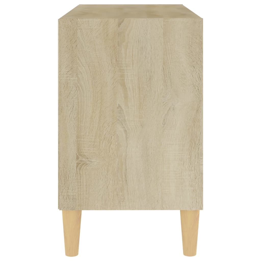 Tv-meubel met houten poten 69,5x30x50 cm wit sonoma eikenkleur