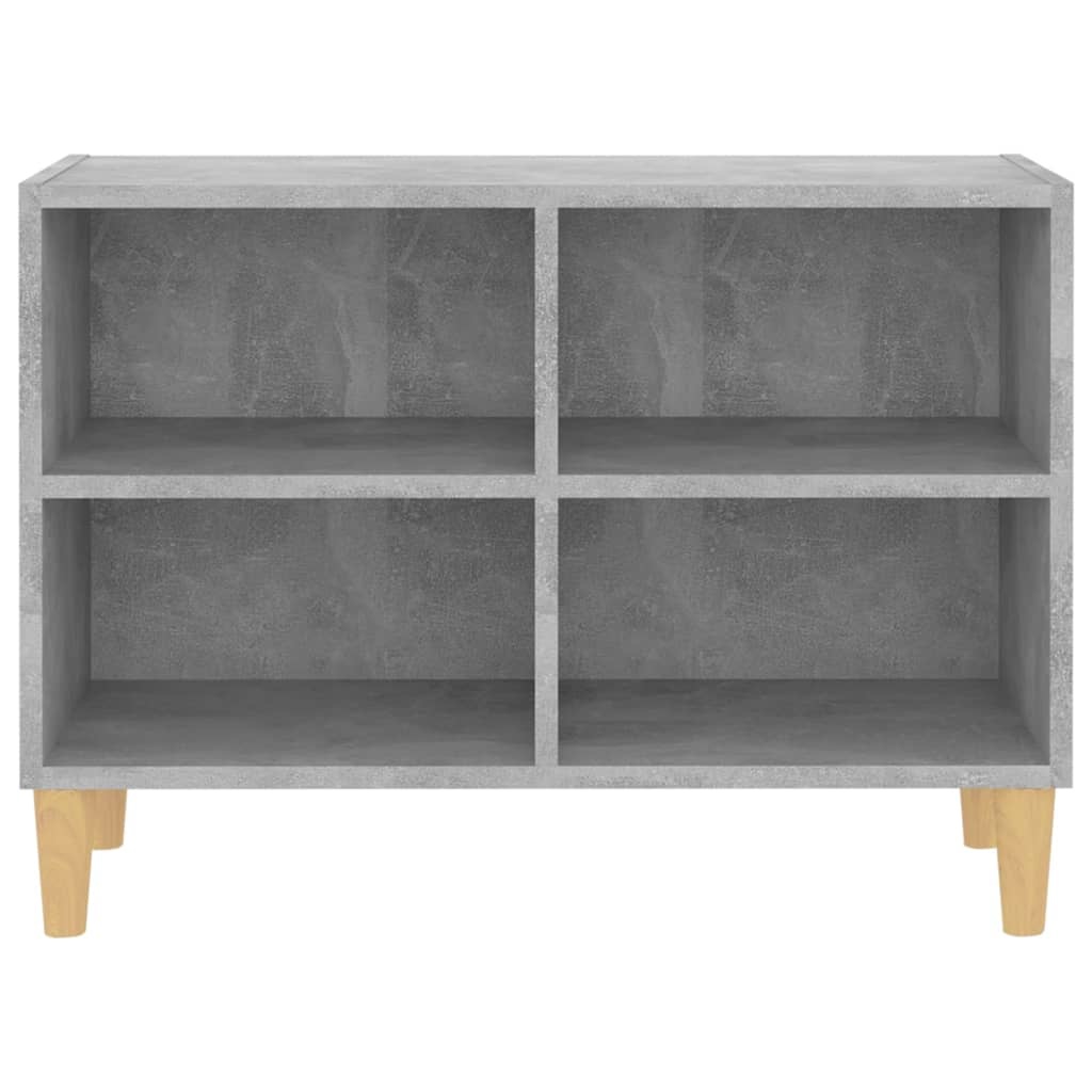 Tv-meubel met massief houten poten 69,5x30x50 cm betongrijs