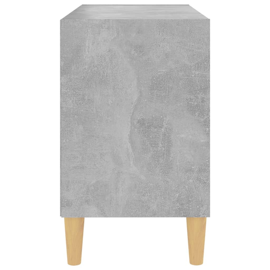Tv-meubel met massief houten poten 69,5x30x50 cm betongrijs