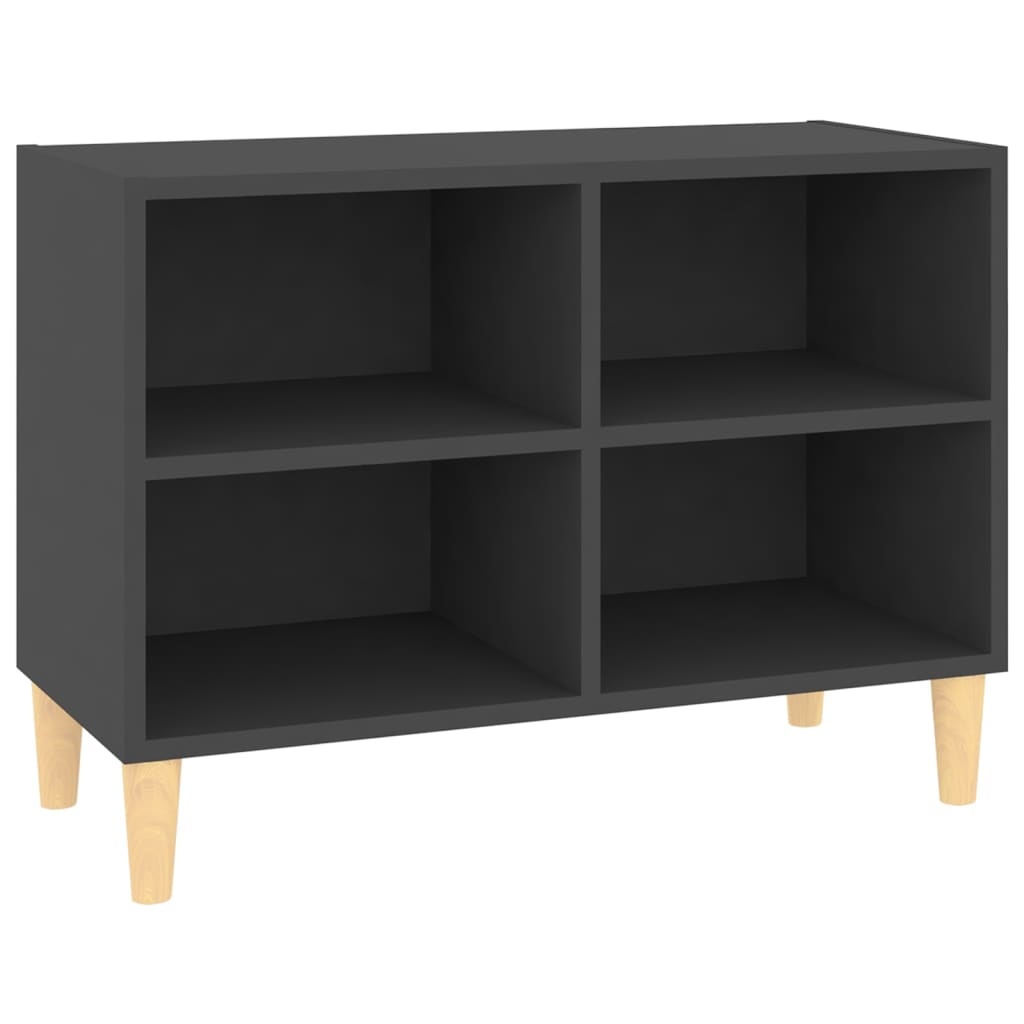 Tv-meubel met massief houten poten 69,5x30x50 cm grijs
