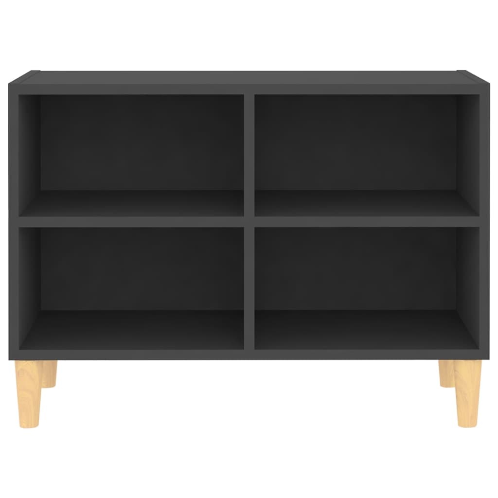 Tv-meubel met massief houten poten 69,5x30x50 cm grijs