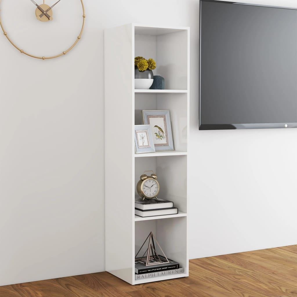 Tv-meubel 142,5x35x36,5 cm spaanplaat hoogglans wit