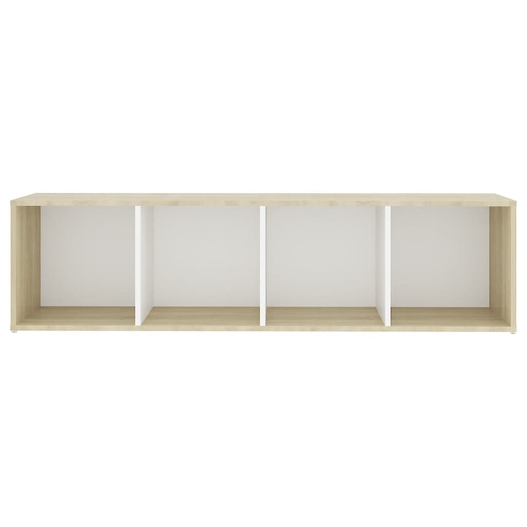 Tv-meubel 142,5x35x36,5 cm spaanplaat wit sonoma eikenkleurig