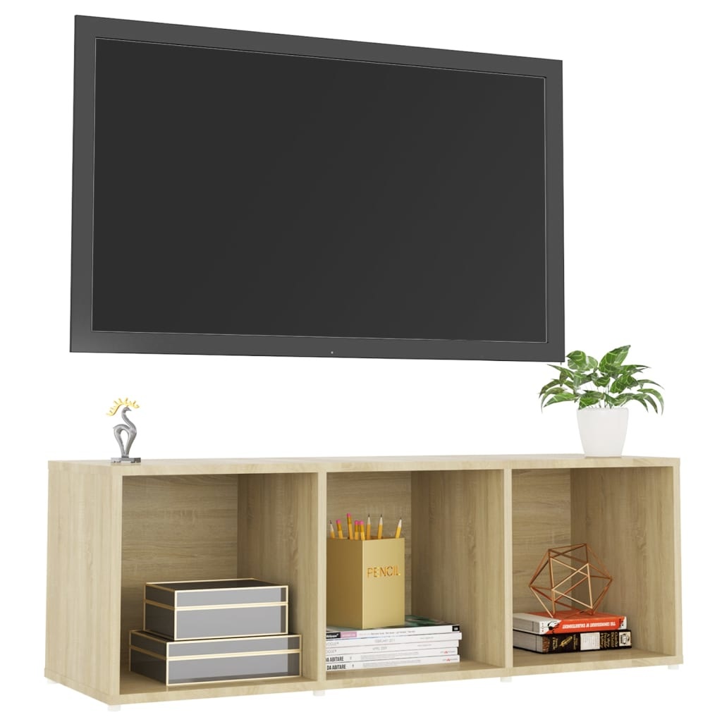 Tv-meubel 107x35x37 cm spaanplaat sonoma eikenkleurig