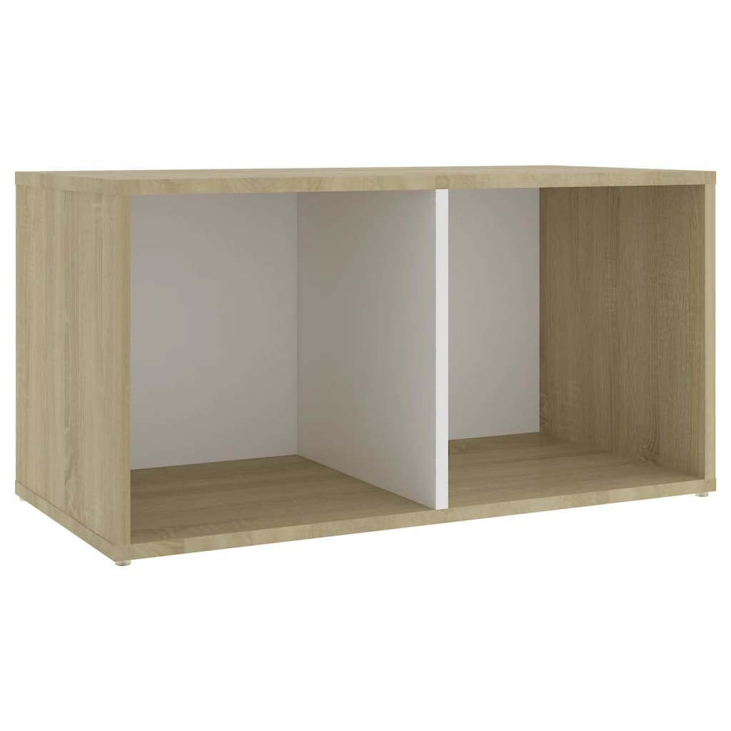 Tv-meubel 72x35x36,5 cm spaanplaat wit en sonoma eikenkleurig