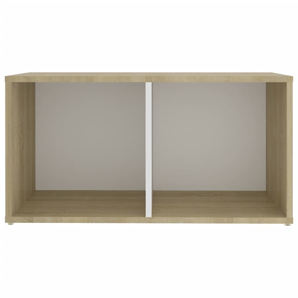 Tv-meubel 72x35x36,5 cm spaanplaat wit en sonoma eikenkleurig