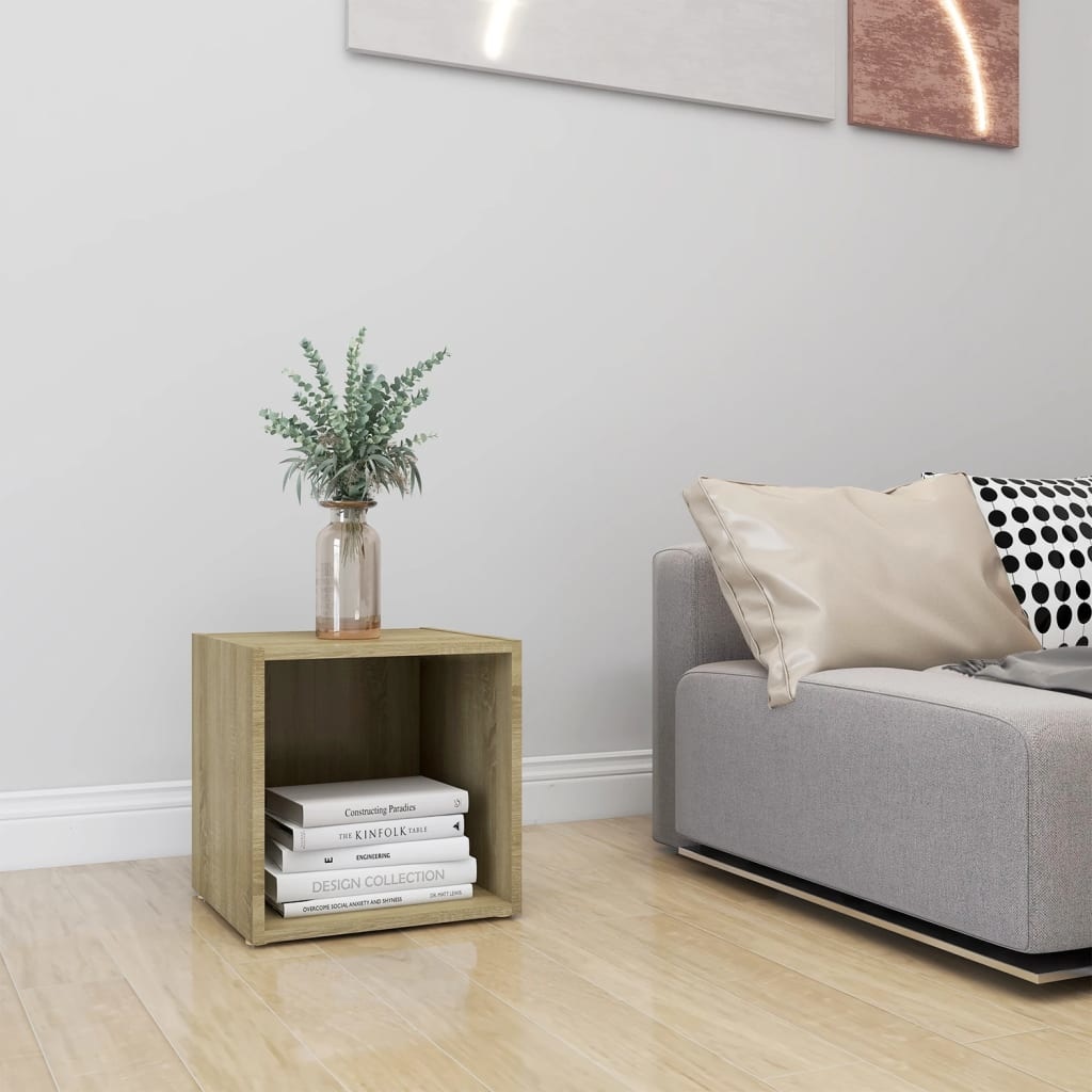 Tv-meubel 37x35x37 cm spaanplaat sonoma eikenkleurig