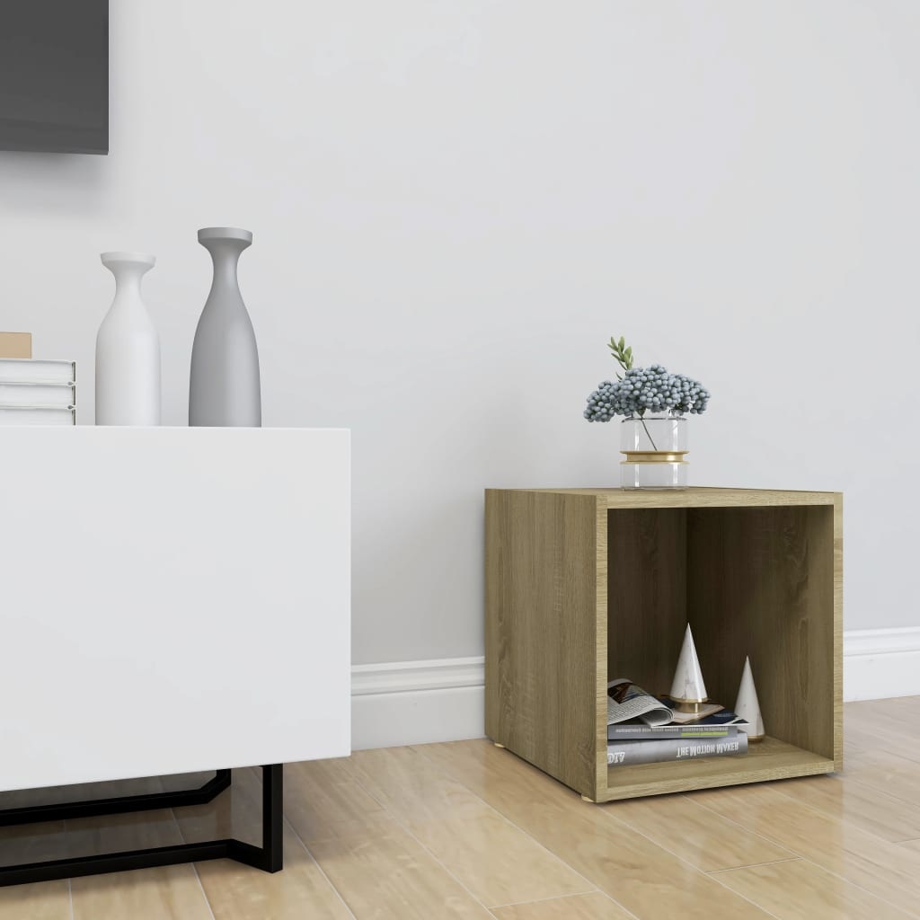 Tv-meubel 37x35x37 cm spaanplaat sonoma eikenkleurig