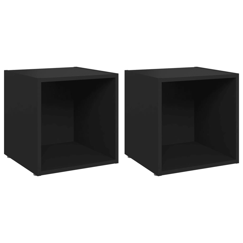 Tv-meubelen 2 st 37x35x37 cm spaanplaat zwart