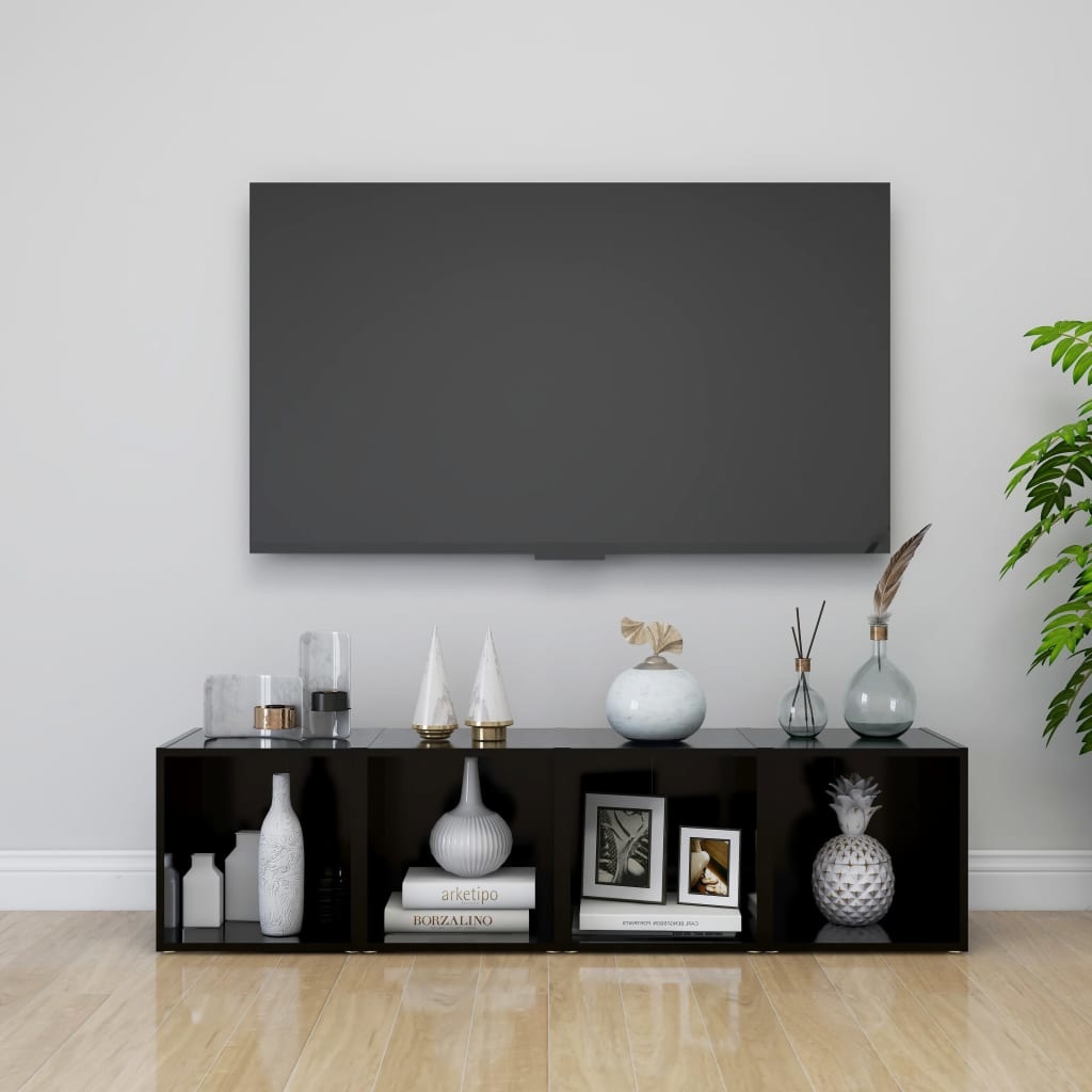 Tv-meubelen 2 st 37x35x37 cm spaanplaat zwart