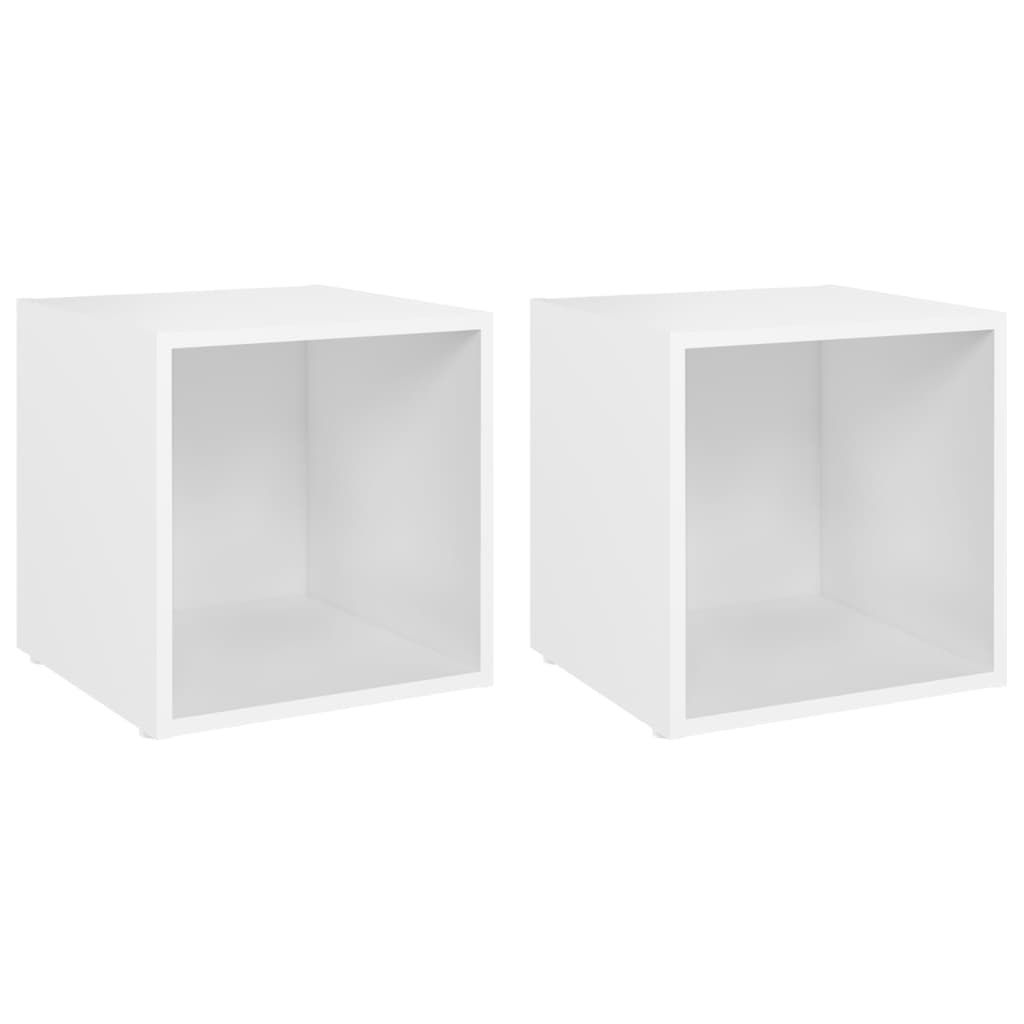 Tv-meubelen 2 st 37x35x37 cm bewerkt hout wit