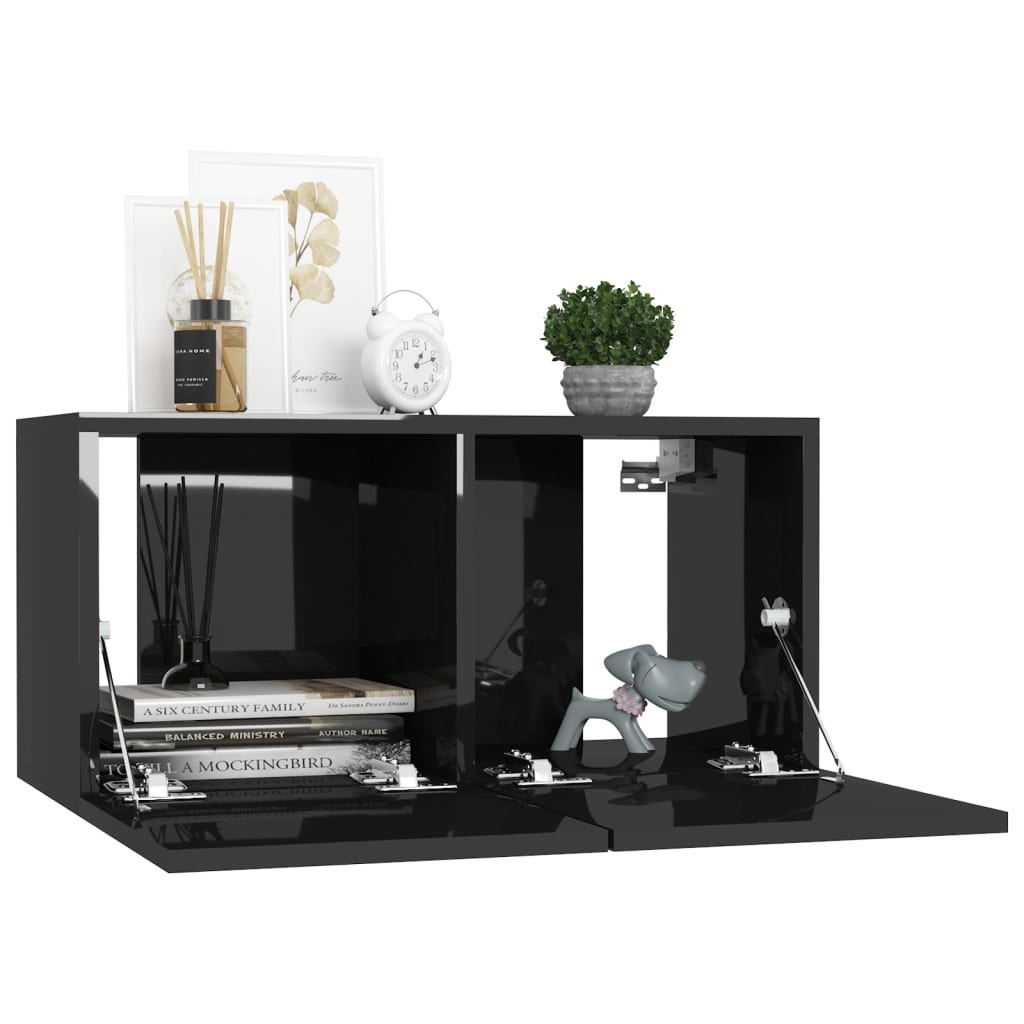 Tv-hangmeubel 60x30x30 cm hoogglans zwart