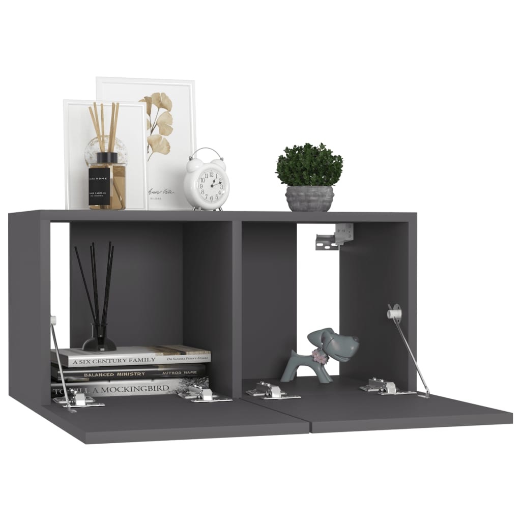 Tv-hangmeubelen 2 st 60x30x30 cm grijs
