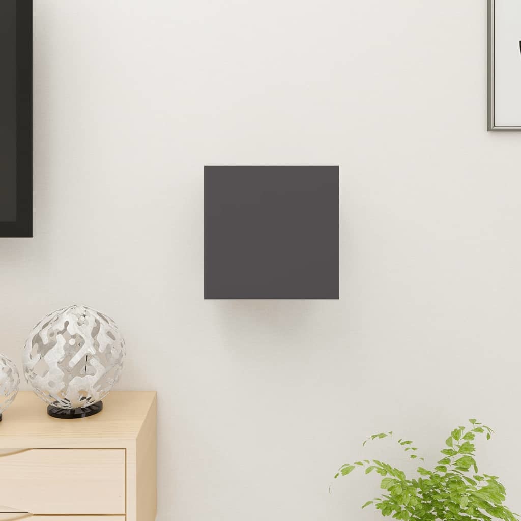 Tv-wandmeubel 30,5x30x30 cm hoogglans grijs