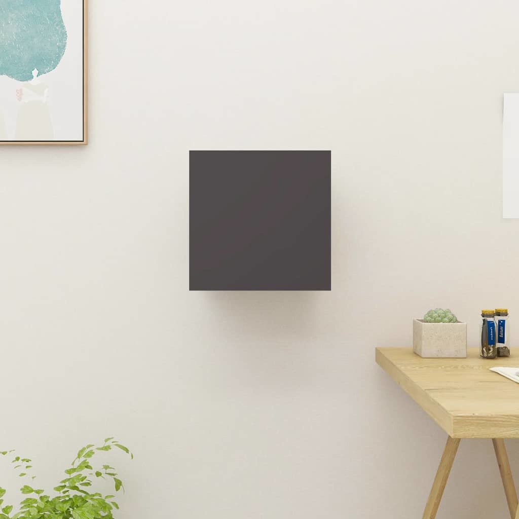 Tv-wandmeubel 30,5x30x30 cm hoogglans grijs