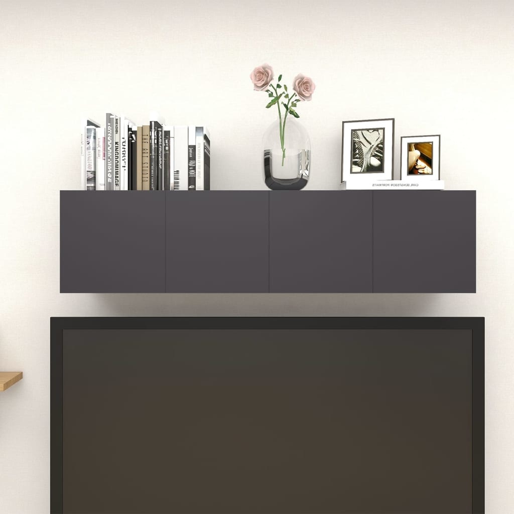 Tv-wandmeubelen 4 st 30,5x30x30 cm grijs