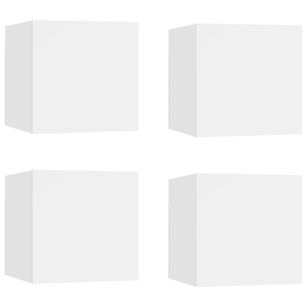 Tv-wandmeubelen 4 st 30,5x30x30 cm wit