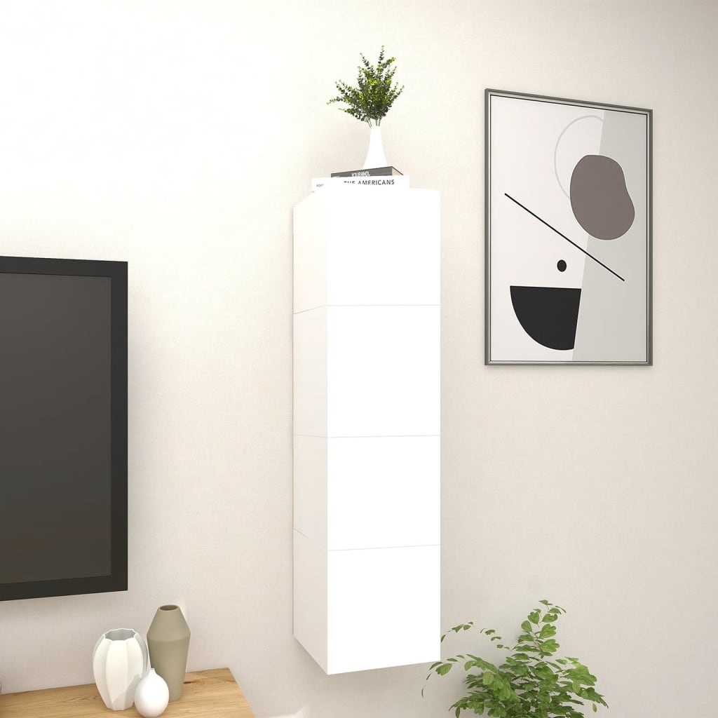 Tv-wandmeubelen 4 st 30,5x30x30 cm wit