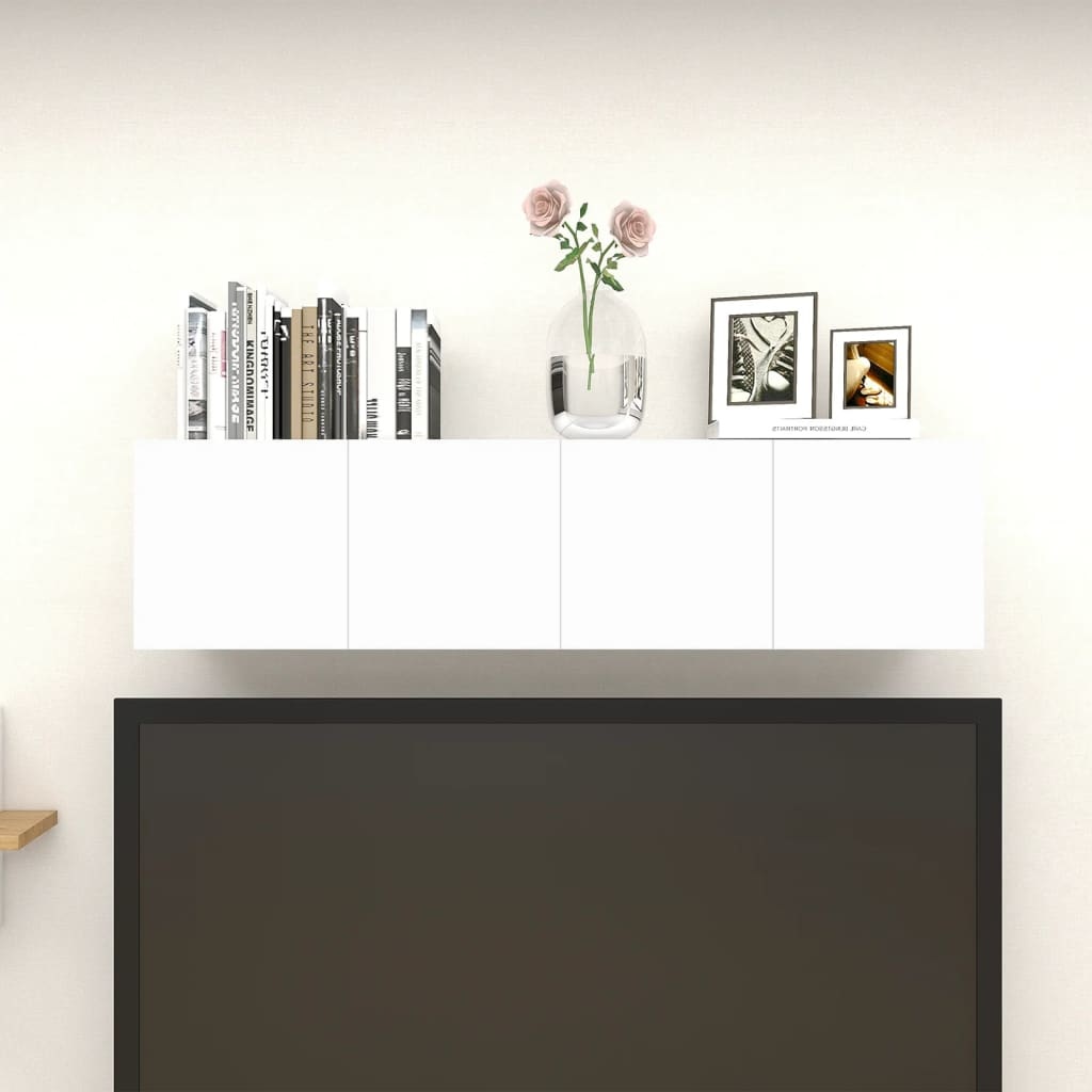 Tv-wandmeubelen 4 st 30,5x30x30 cm wit