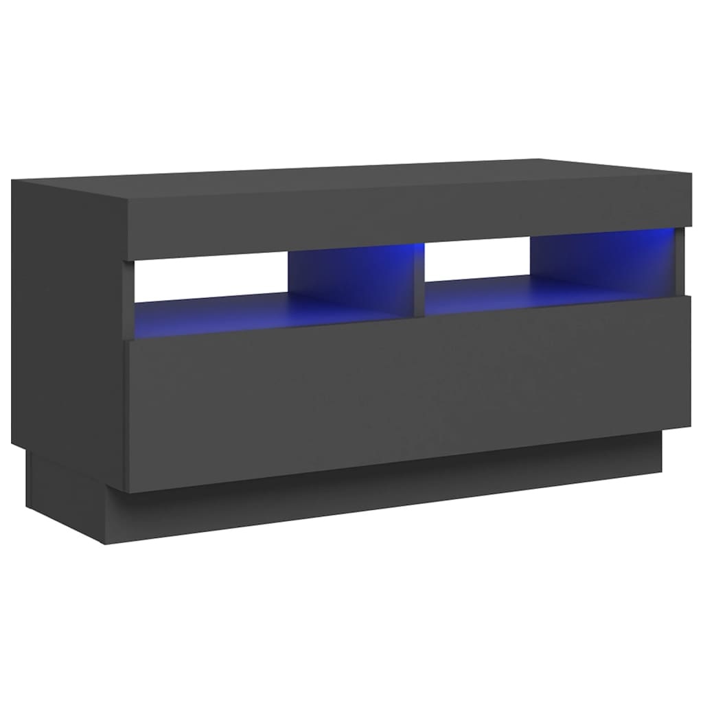 Tv-meubel met LED-verlichting 80x35x40 cm grijs