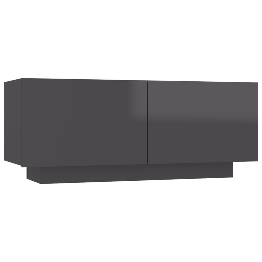 Tv-meubel 100x35x40 cm spaanplaat hoogglans grijs
