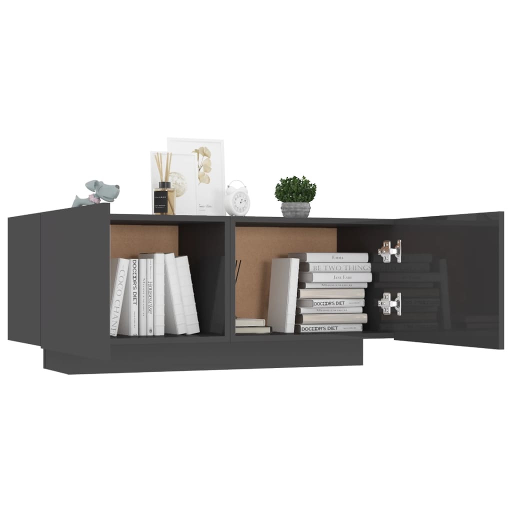 Tv-meubel 100x35x40 cm spaanplaat hoogglans grijs