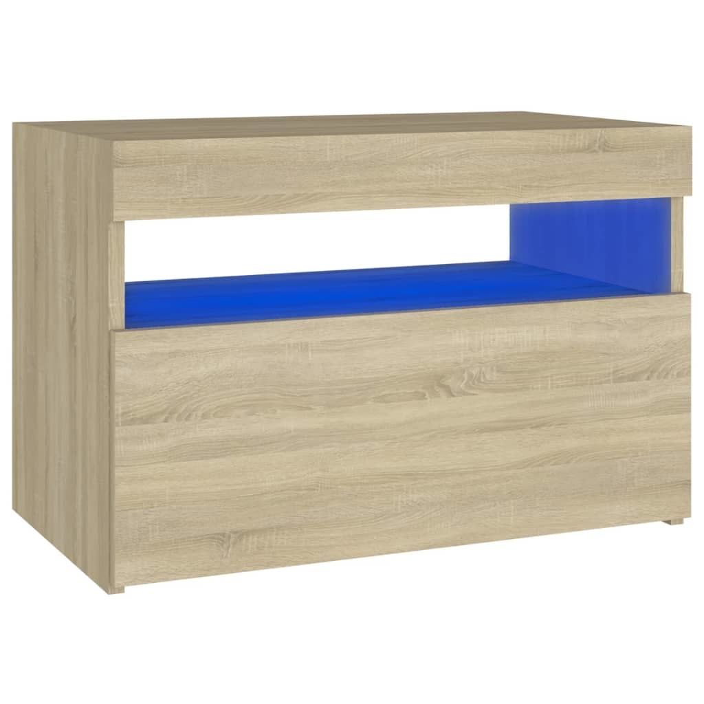 Tv-meubel met LED-verlichting 60x35x40 cm sonoma eikenkleurig