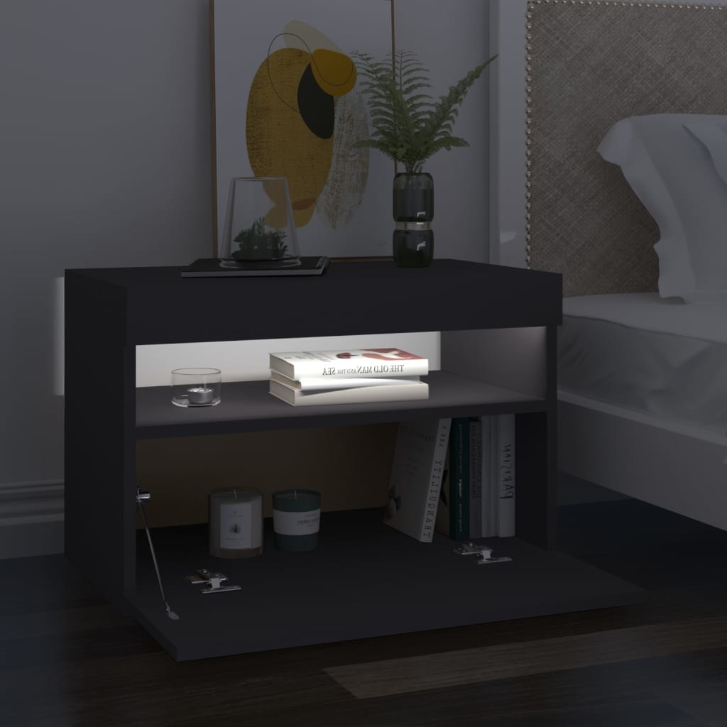 Tv-meubelen 2 st met LED-verlichting 60x35x40 cm grijs