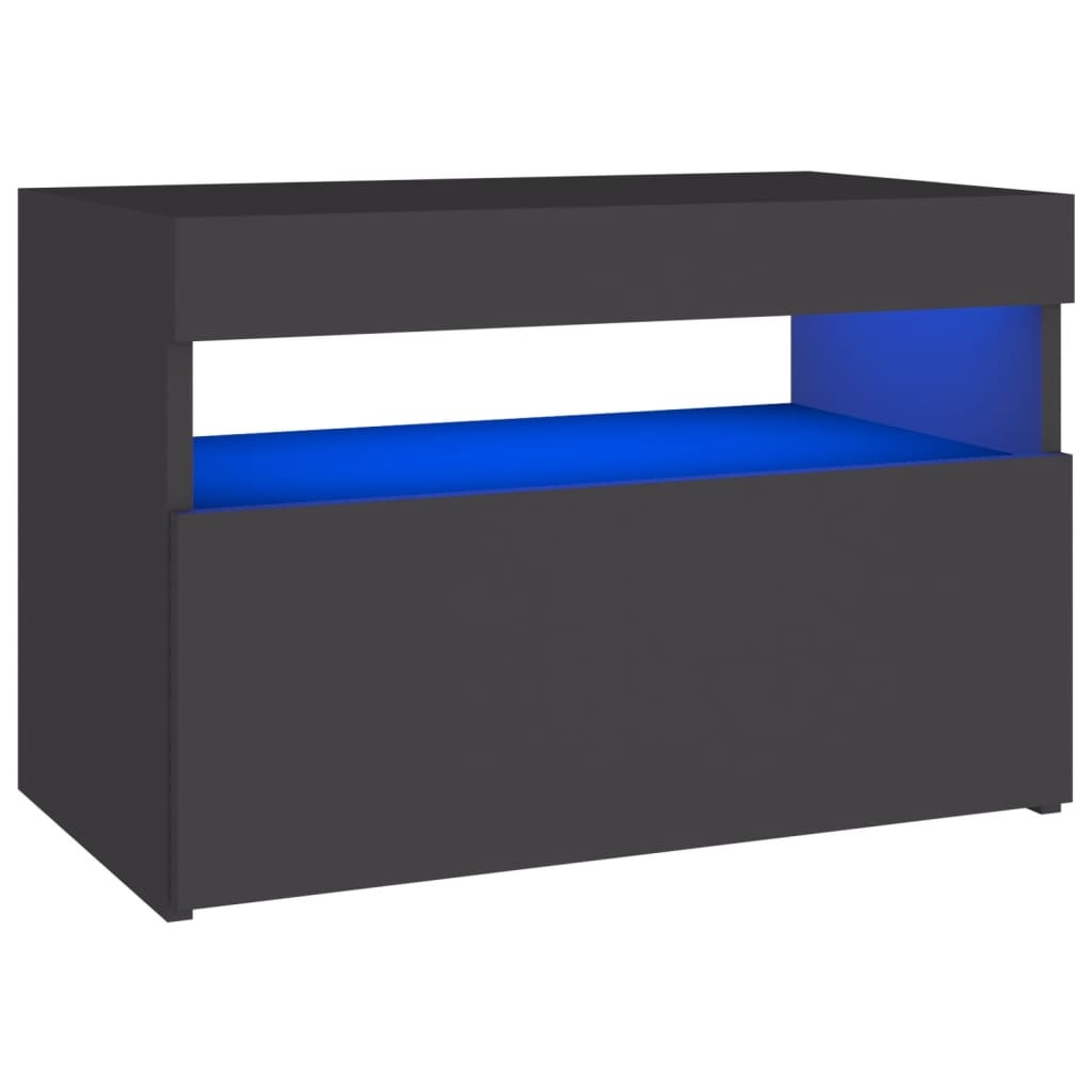 Tv-meubel met LED-verlichting 60x35x40 cm grijs