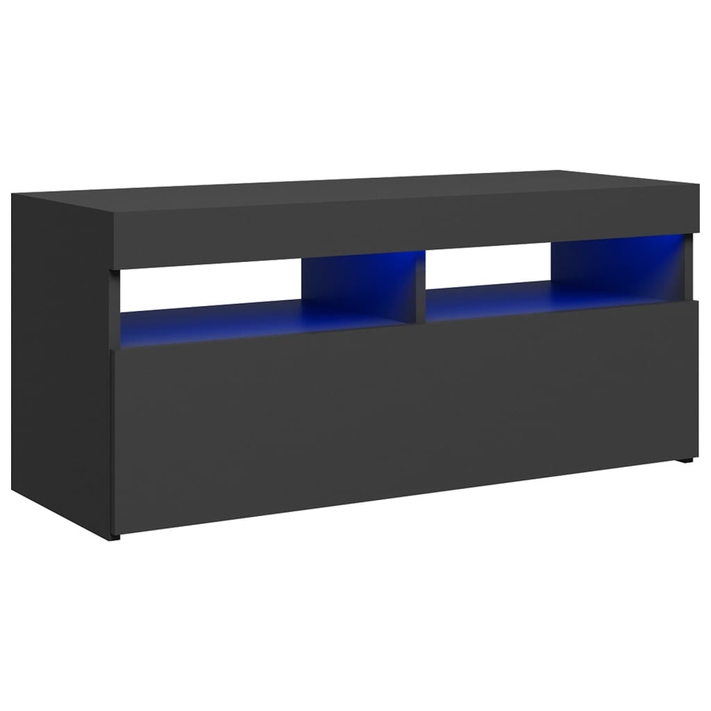 Tv-meubel met LED-verlichting 90x35x40 cm grijs