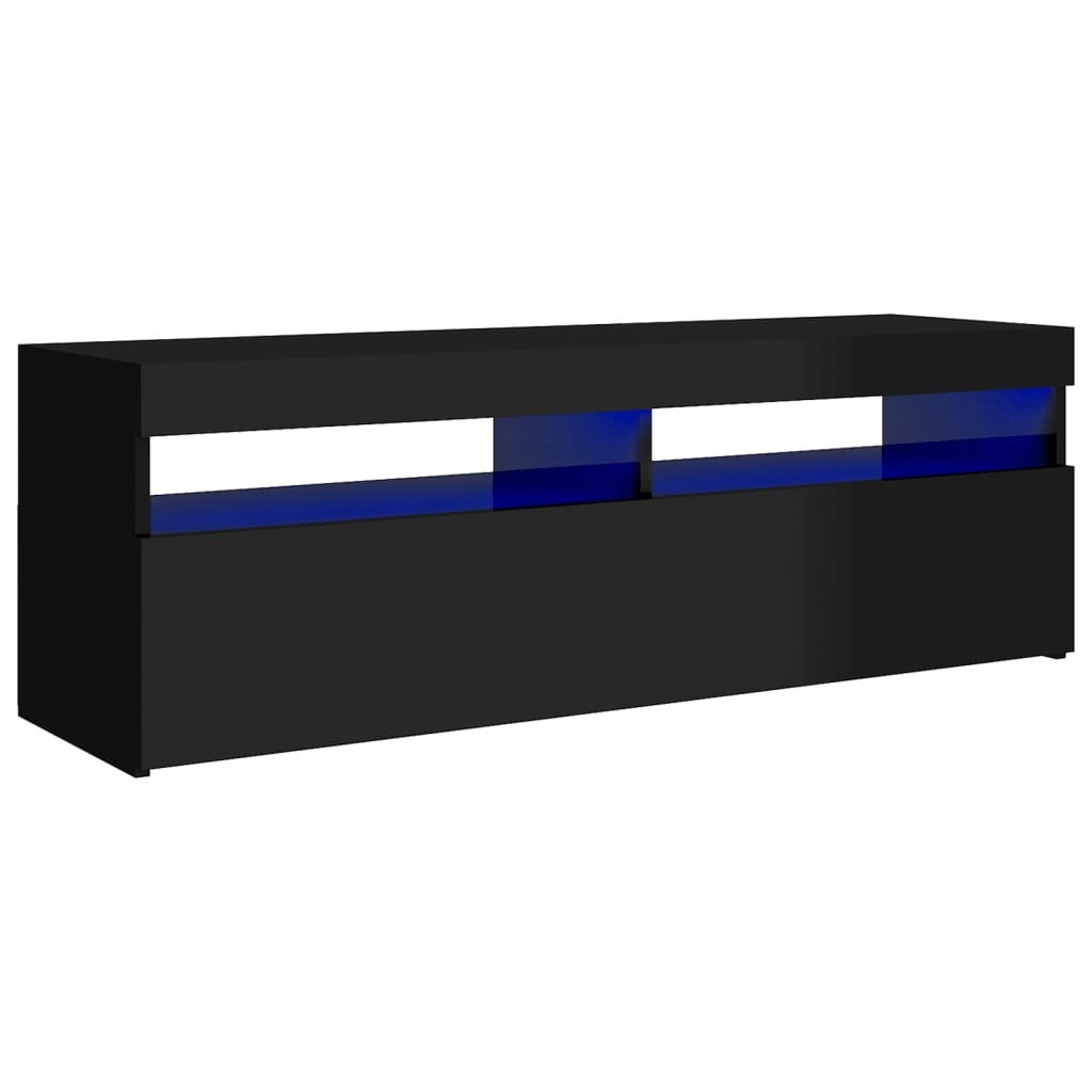 Tv-meubel met LED-verlichting 120x35x40 cm hoogglans zwart