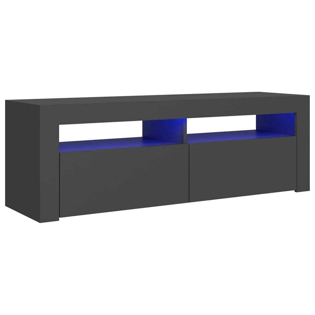 Tv-meubel met LED-verlichting 120x35x40 cm grijs
